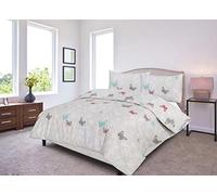 HASSTEX Flower Designs 100% Egyptian Cotton Duvet Quilt Cover Luxury Bedding Set(Floral & Butterflies-Double)