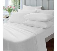 HASSTEX Premium 100% Egyptian Cotton Duvet Quilt Cover 250 Thread Count Plain Dyed Bedding Set Available in 11 colors (White-SuperKing)