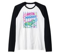 Hasta Manana Iguana Funny Lizard Summer Vacation Reptile Raglan Baseball Tee