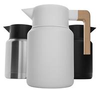 Hastings Collective Thermal Coffee Carafe 1.5 Liter - Large Stainless Steel Insulated Thermos - 50 oz Double Walled Vacuum Thermos Coffee and Beverage Dispenser with Tea Infuser and Strainer (White)