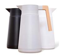 Hastings Collective Thermal Coffee Carafe 2 Liter - Large Stainless Steel Insulated Carafe - 68 oz Double Walled Vacuum Thermos Coffee and Beverage Dispenser with Tea Infuser and Strainer (Grey)