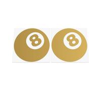 HastingsDesigner 2x 8 Ball - Classic Billiards Pool Eight Ball, Car/Van/Laptop Vinyl Decal Stickers suitable for Window, Bumper or any smooth surface (Gold)
