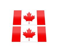HastingsDesigner 2x Canada Flags - Canadian Maple Leaf, Small Durable Laminated Vinyl Decal Stickers suitable for exterior of a Car, Window, Bumper, Laptop, or any smooth surface
