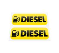 HastingsDesigner 2x Diesel Fuel Reminder Stickers - Durable Weatherproof Laminated Vinyl Decal Labels suitable for exterior of a Car, Van, Taxi, Caravan or any smooth surface