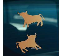 HastingsDesigner 2x EL TORO NEGRO Spanish Bull Car Van Window Laptop Vinyl Decal Stickers (Gold)