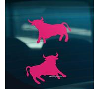 HastingsDesigner 2x EL TORO NEGRO Spanish Bull Car Van Window Laptop Vinyl Decal Stickers (Pink)