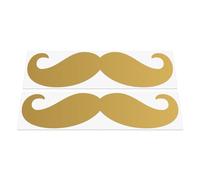 HastingsDesigner 2x MOUSTACHE Funny Car Van Window Bumper Laptop Vinyl Decal Stickers (Gold)