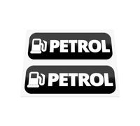 HastingsDesigner 2x Petrol Fuel Reminder Stickers - Durable Weatherproof Laminated Vinyl Decal Labels suitable for exterior of Car, Van, Taxi, Caravan or any smooth surface