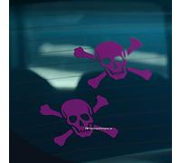 HastingsDesigner 2x PIRATE SKULL & CROSSBONES Jolly Roger Car Van Window Bumper Vinyl Decal Stickers (Purple)