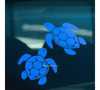 HastingsDesigner 2x SEA TURTLES Surfing Camper, Car, Caravan, Bumper, Window Vinyl Decal Stickers (Blue)