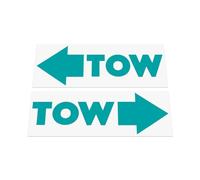 HastingsDesigner 2x Tow Arrow - Racing Regulations, Rally Motorsport Vinyl Decal Stickers for Race/Stock Car (Turquoise)