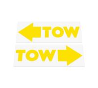 HastingsDesigner 2x Tow Arrow - Racing Regulations, Rally Motorsport Vinyl Decal Stickers for Race/Stock Car (Yellow)