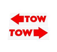 HastingsDesigner 2x Tow Arrow - Racing Regulations, Rally Motorsport Vinyl Decal Stickers for Race/Stock Car (Red)