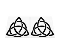 HastingsDesigner 2x Triquetra Trinity Knot - Celtic Triangle Symbol, Car/Van/Laptop Vinyl Decal Stickers suitable for Wall, Window, Bumper or any smooth surface (Black)