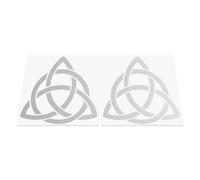 HastingsDesigner 2x Triquetra Trinity Knot - Celtic Triangle Symbol, Car/Van/Laptop Vinyl Decal Stickers suitable for Wall, Window, Bumper or any smooth surface (Silver)