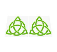 HastingsDesigner 2x Triquetra Trinity Knot - Celtic Triangle Symbol, Car/Van/Laptop Vinyl Decal Stickers suitable for Wall, Window, Bumper or any smooth surface (Green)