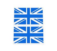 HastingsDesigner 2x Union Jack stickers - single colour version of UK British flag, racing style, Car/Van/Laptop Vinyl Decals suitable for Wall, Window, Bumper or any smooth surface (Blue)