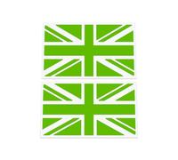 HastingsDesigner 2x Union Jack stickers - single colour version of UK British flag, racing style, Car/Van/Laptop Vinyl Decals suitable for Wall, Window, Bumper or any smooth surface (Green)