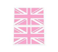 HastingsDesigner 2x Union Jack stickers - single colour version of UK British flag, racing style, Car/Van/Laptop Vinyl Decals suitable for Wall, Window, Bumper or any smooth surface (Soft Pink)