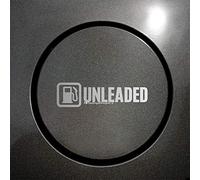HastingsDesigner 2x UNLEADED FUEL Medium Size Reminder Car, Van, Taxi, Coach Vinyl Stickers (Silver)