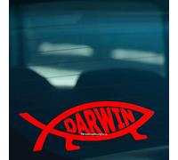 HastingsDesigner DARWIN FISH Evolution Evolve Funny Car,Van,Window,Laptop JDM DUB EURO Vinyl Decal Sticker (Red)