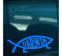 HastingsDesigner DARWIN FISH Evolution Evolve Funny Car,Van,Window,Laptop JDM DUB EURO Vinyl Decal Sticker (Blue)