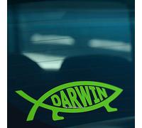 HastingsDesigner DARWIN FISH Evolution Evolve Funny Car,Van,Window,Laptop JDM DUB EURO Vinyl Decal Sticker (Green)