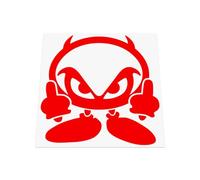 HastingsDesigner Devil Man - Middle Finger Angry Cartoon, Funny Car/Van Vinyl Decal Sticker suitable for Window, Bumper or any smooth surface (Red)
