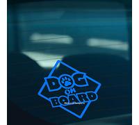 HastingsDesigner DOG ON BOARD Paw Print Pet Car, Van, Window, Bumper Vinyl Sign Decal Sticker (Blue)
