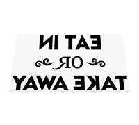 HastingsDesigner EAT IN OR TAKE AWAY Cafe, Restaurant, Bar, Coffee Shop Window Vinyl Decal Sticker (Black)