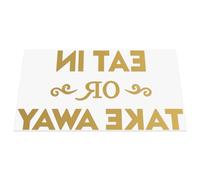 HastingsDesigner EAT IN OR TAKE AWAY Cafe, Restaurant, Bar, Coffee Shop Window Vinyl Decal Sticker (Gold)