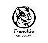 HastingsDesigner Frenchie On Board Sticker - French Bulldog Car Vinyl Decal suitable for Window, Bumper or any smooth surface (Black)