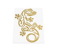 HastingsDesigner GECKO LIZARD S2 Tribal Tattoo Style Car Window Bumper Wall Laptop Vinyl Decal Sticker (Gold)