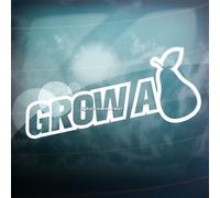 HastingsDesigner GROW A PEAR Funny Car,Van,Window,Bumper JDM DUB EURO Vinyl Decal Sticker (White)