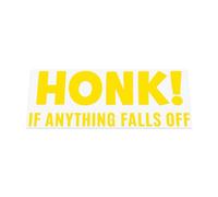 HastingsDesigner Honk if Anything Falls Off - Funny Novelty Message for Old or Classic Car/Van, Vinyl Decal Sticker suitable for Window, Bumper or any smooth surface (Yellow)