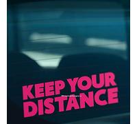 HastingsDesigner KEEP YOUR DISTANCE Warning Car, Van, Bumper, Window Vinyl Decal Sticker (Pink)