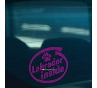 HastingsDesigner LABRADOR INSIDE Retriever Dog Paw Funny Car, Window, Bumper Vinyl Decal Sticker (Purple)