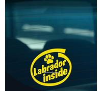 HastingsDesigner LABRADOR INSIDE Retriever Dog Paw Funny Car, Window, Bumper Vinyl Decal Sticker (Yellow)