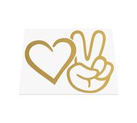HastingsDesigner LOVE PEACE HAND Victory Funny Car,Window,Bumper JDM DUB EURO Vinyl Decal Sticker (Gold)