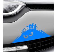 HastingsDesigner MONSTER PEEPER PEEKING EYES Single Colour Funny Car Bumper Window Vinyl Decal Sticker (Blue)