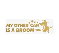 HastingsDesigner MY OTHER CAR IS A BROOM Funny Witch Car, Window, Bumper Vinyl Decal Sticker (Gold)
