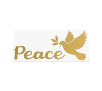 HastingsDesigner Peace Dove Sticker with Olive Branch - Pacifist Message, Car/Van/Camper Vinyl Decal suitable for Window, Bumper or any smooth surface (Gold)