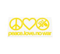 HastingsDesigner Peace Love No War - Pacifist message, Car/Van/Laptop Vinyl Decal Sticker suitable for Window, Bumper or any smooth surface (Yellow)