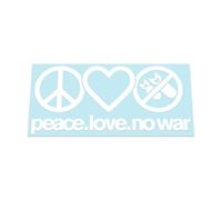 HastingsDesigner Peace Love No War - Pacifist message, Car/Van/Laptop Vinyl Decal Sticker suitable for Window, Bumper or any smooth surface (White)