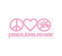 HastingsDesigner Peace Love No War - Pacifist message, Car/Van/Laptop Vinyl Decal Sticker suitable for Window, Bumper or any smooth surface (Soft Pink)