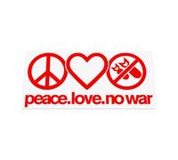 HastingsDesigner Peace Love No War - Pacifist message, Car/Van/Laptop Vinyl Decal Sticker suitable for Window, Bumper or any smooth surface (Red)