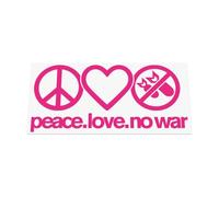 HastingsDesigner Peace Love No War - Pacifist message, Car/Van/Laptop Vinyl Decal Sticker suitable for Window, Bumper or any smooth surface (Pink)