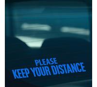 HastingsDesigner PLEASE KEEP YOUR DISTANCE Warning Car Van Bumper Window Vinyl Decal Sticker (Blue)
