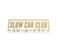HastingsDesigner Slow Car Club sticker v2 - Lowered Modified JDM/DUB/Drift Style, Funny Car/Van Vinyl Decal suitable for Window, Bumper or any smooth surface (Gold)