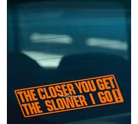 HastingsDesigner THE CLOSER YOU GET SLOWER I GO Tailgater Warning Car, Van, Window Vinyl Decal Sticker (Orange)